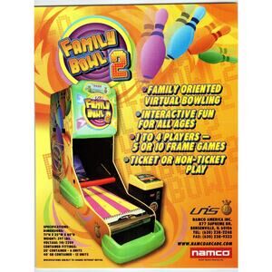 Family Bowl 2 Arcade Flyer 2007 Namco America Virtual Bowling